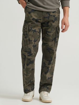 Men's Legendary Loose Straight Cargo Pant in Dark Olive Camo
