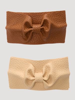 Goody x Lee Faux Leather Ponytail Cuffs 2ct:Tan:One Size alternative view
