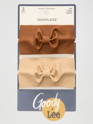 Goody x Lee Faux Leather Ponytail Cuffs 2ct:Tan:One Size alternative view 2