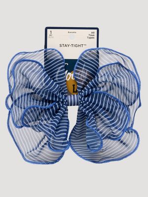 Goody x Lee Fluttery Bow Barrette 1ct:Railroad Stripe:One Size alternative view 2