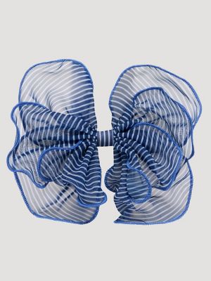 Goody x Lee Fluttery Bow Barrette 1ct:Railroad Stripe:One Size main view
