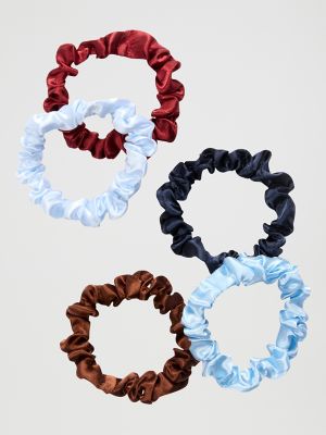 Goody x Lee Satin Thin Hair Scrunchies 5ct:Multicolor:One Size alternative view