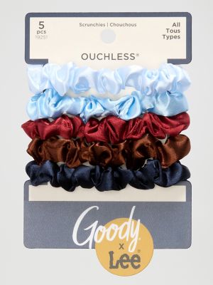 Goody x Lee Satin Thin Hair Scrunchies 5ct:Multicolor:One Size alternative view 2