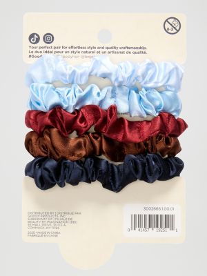 Goody x Lee Satin Thin Hair Scrunchies 5ct:Multicolor:One Size alternative view 3