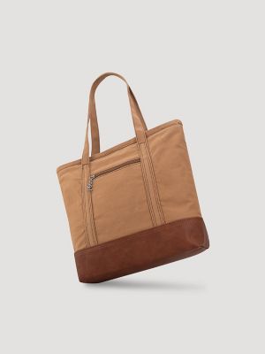 Women's Color Block Tote Bag in Khaki