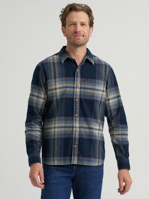 Men's Legendary All Purpose Flannel Shirt in Rivet Navy Sea Spray Plaid