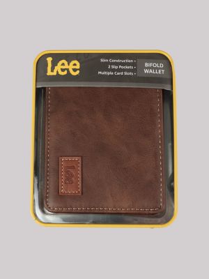 Men's Embossed Logo Patch Tumbled Bifold Wallet