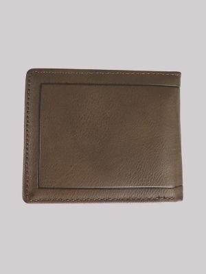 Men's Metal Logo Tumbled Passcase Wallet