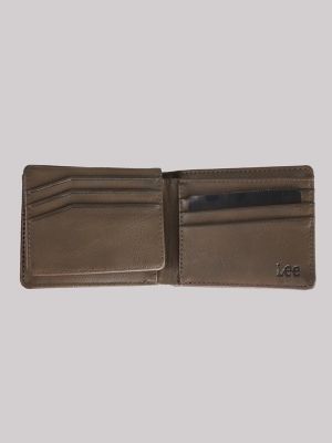Men's Metal Logo Tumbled Passcase Wallet