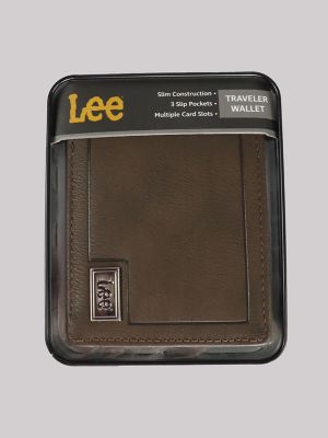 Men's Metal Logo Tumbled Passcase Wallet