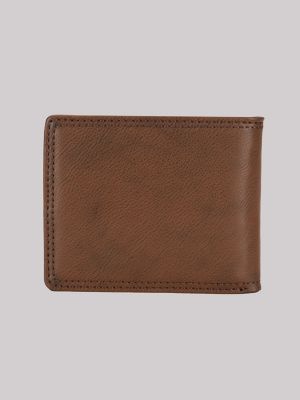 Men's Embossed Logo Tumbled Passcase Wallet