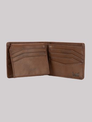 Men's Embossed Logo Tumbled Passcase Wallet