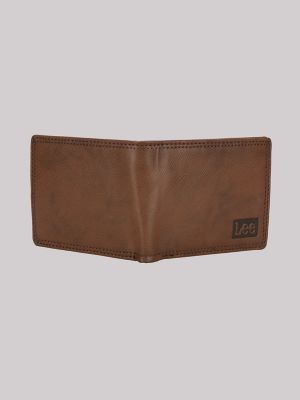 Men's Embossed Logo Tumbled Passcase Wallet