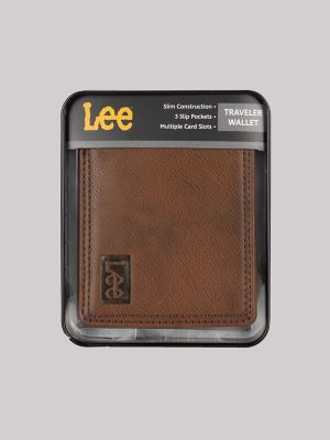Men's Embossed Logo Tumbled Passcase Wallet