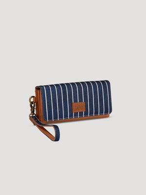 Women's Stripe Wristlet Trifold Wallet