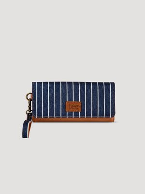 Women's Stripe Wristlet Trifold Wallet