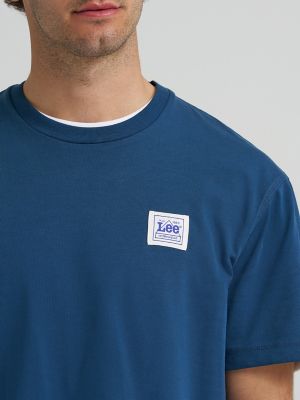 Men's Relaxed Fit Patch Logo Tee in Insignia Blue