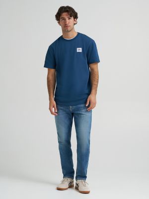 Men's Relaxed Fit Patch Logo Tee in Insignia Blue