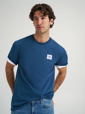 Men's Relaxed Fit Patch Logo Tee in Insignia Blue