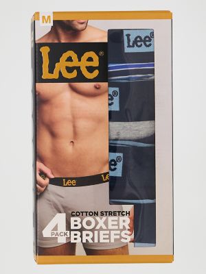 Mens 4 Pack Boxer Briefs:Blue/Grey:M alternative view