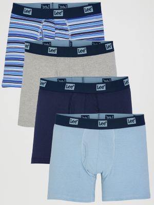 Mens 4 Pack Boxer Briefs:Blue/Grey:M main view