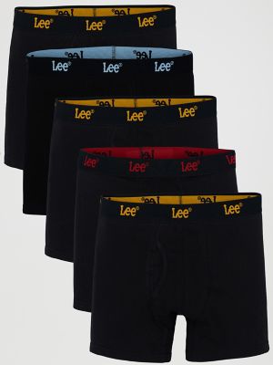 Mens 5 Pack Boxer Briefs:Black:L main view
