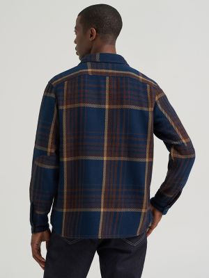 Men's Lee 101&trade; Flannel Workwear Shirt in Navy Plaid