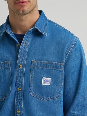 Men's Premium 91-J Worker Shirt in Tradewinds