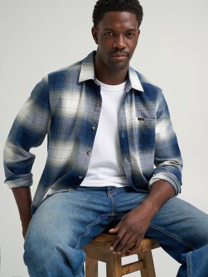 Men's Premium All Purpose Flannel Shirt in Dress Blues