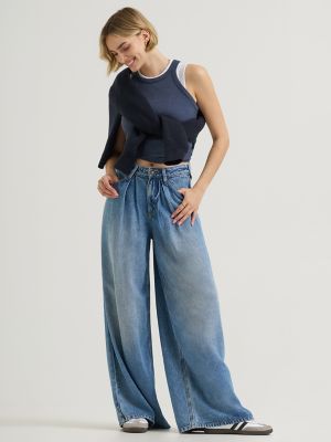 Women's Premium LQD Slouchy Pleated Trouser Jean