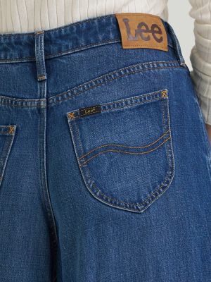 Women's Premium LQD Slouchy Pleated Trouser Jean in Fresh Blanket