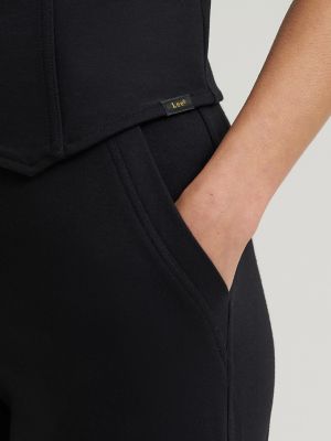 Women's Knit Button Down Vest in Black alternative view 2