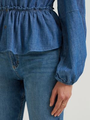 Women's Heritage Pleated Peplum Top in Backtrack