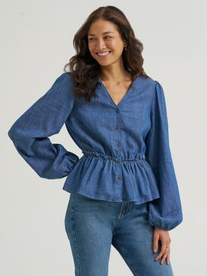 Women's Heritage Pleated Peplum Top in Backtrack