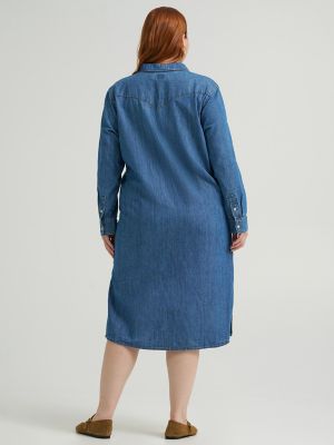 Wome's Heritage Patch Pocket Midi Dress (Plus)