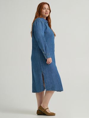 Wome's Heritage Patch Pocket Midi Dress (Plus)