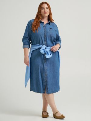Wome's Heritage Patch Pocket Midi Dress (Plus)