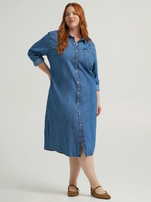 Wome's Heritage Patch Pocket Midi Dress (Plus)