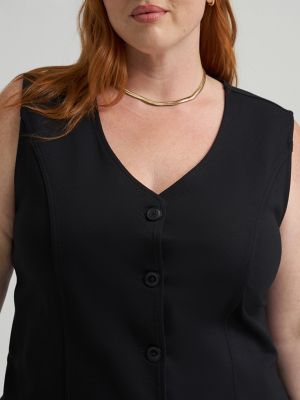 Women's Heritage Knit Button Down Vest (Plus)