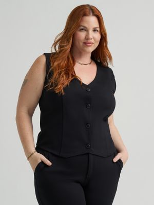 Women's Heritage Knit Button Down Vest (Plus)