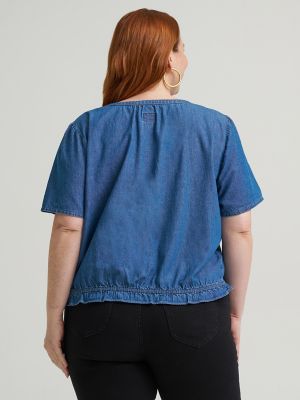 Women's Heritage Pintuck Top (Plus) in Gold Year