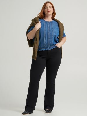Women's Heritage Pintuck Top (Plus) in Gold Year