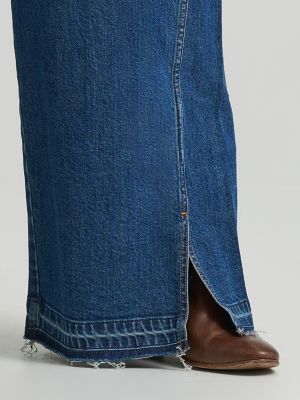 Women's Heritage Slit Hem Loose Straight Jean (Plus) in Radical Call