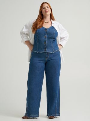 Women's Heritage Slit Hem Loose Straight Jean (Plus) in Radical Call