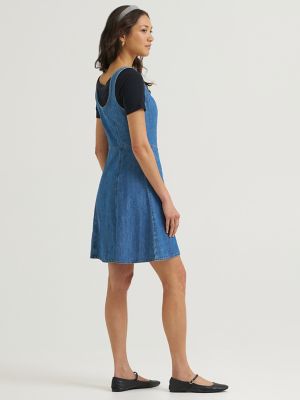 Women's Heritage Seamed Button Front Dress in Prep Rinse alternative view 2