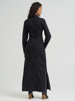 Women' s Western Maxi Dress in Dark Volume