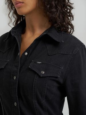 Women' s Western Maxi Dress in Dark Volume