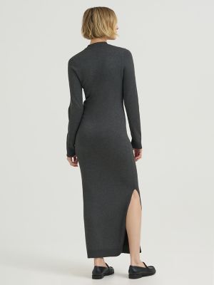 Women's Sweater Maxi Dress in Charcoal Heather