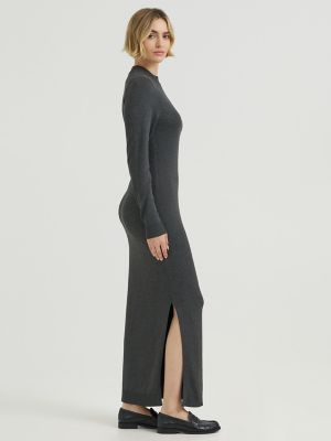 Women's Sweater Maxi Dress in Charcoal Heather