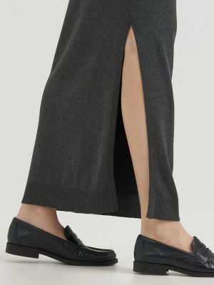 Women's Sweater Maxi Dress in Charcoal Heather